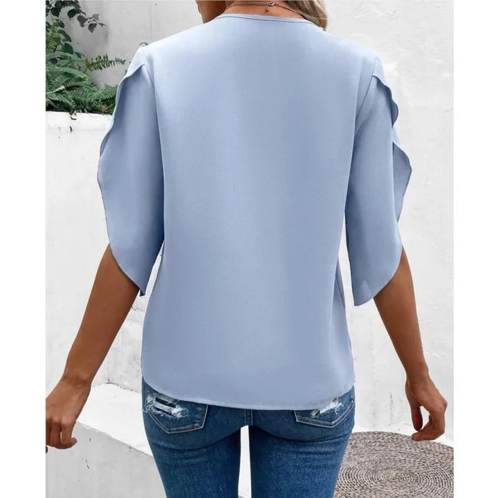 Ella - Stylisches & gemütliches lässiges Spitzen-V-Ausschnitt-Top für Frauen
