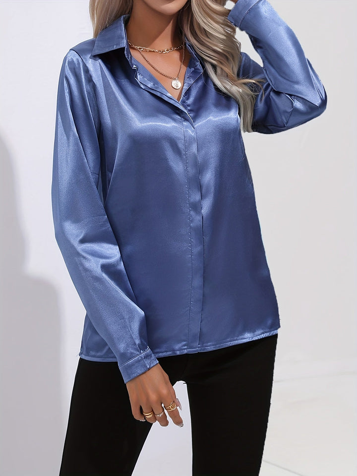 Strahlende Herbst-Eleganz: Schicke Satinbluse für Frauen von Zariah