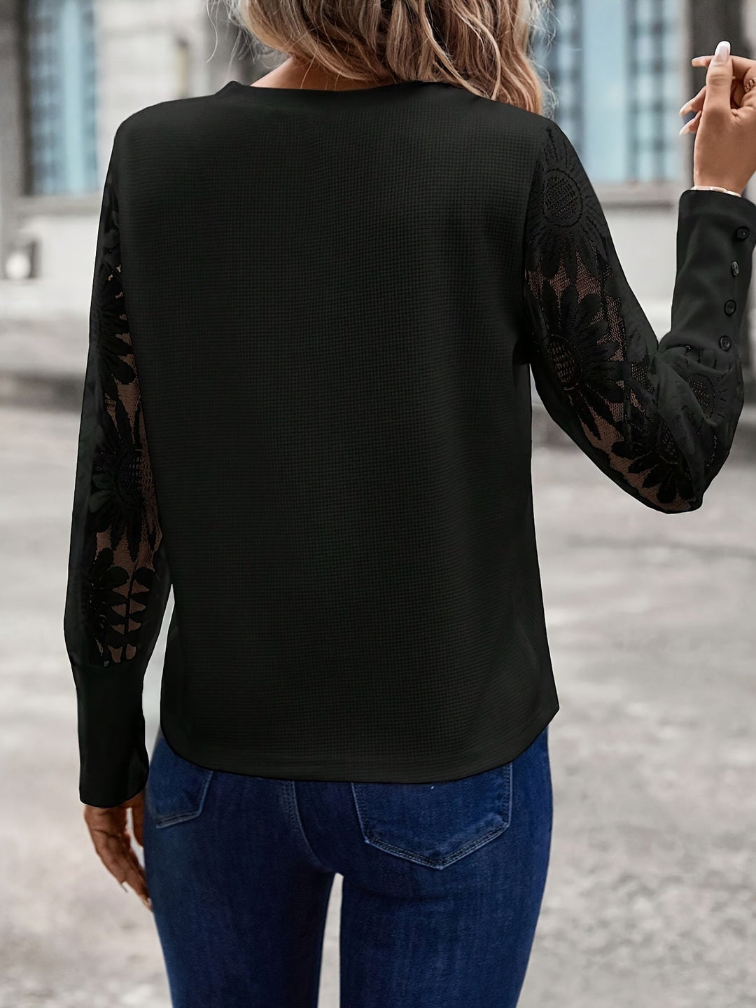 Barbara - Elegante schicke florale Spitzenbluse für Herbst für Frauen