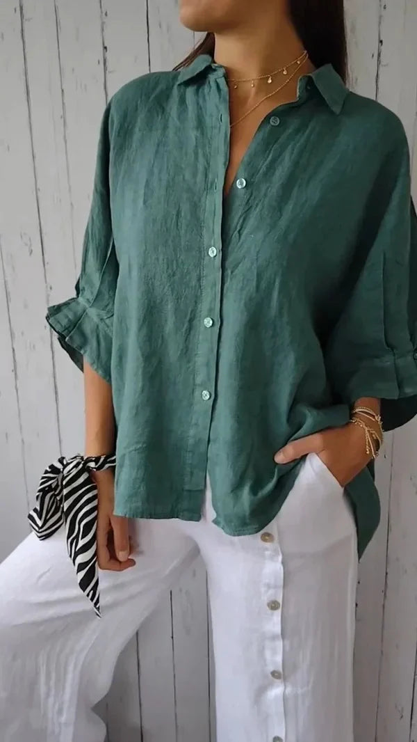 Lena - Elegantes und bequemes, feminines Sommerhemd für einen erfrischenden Look