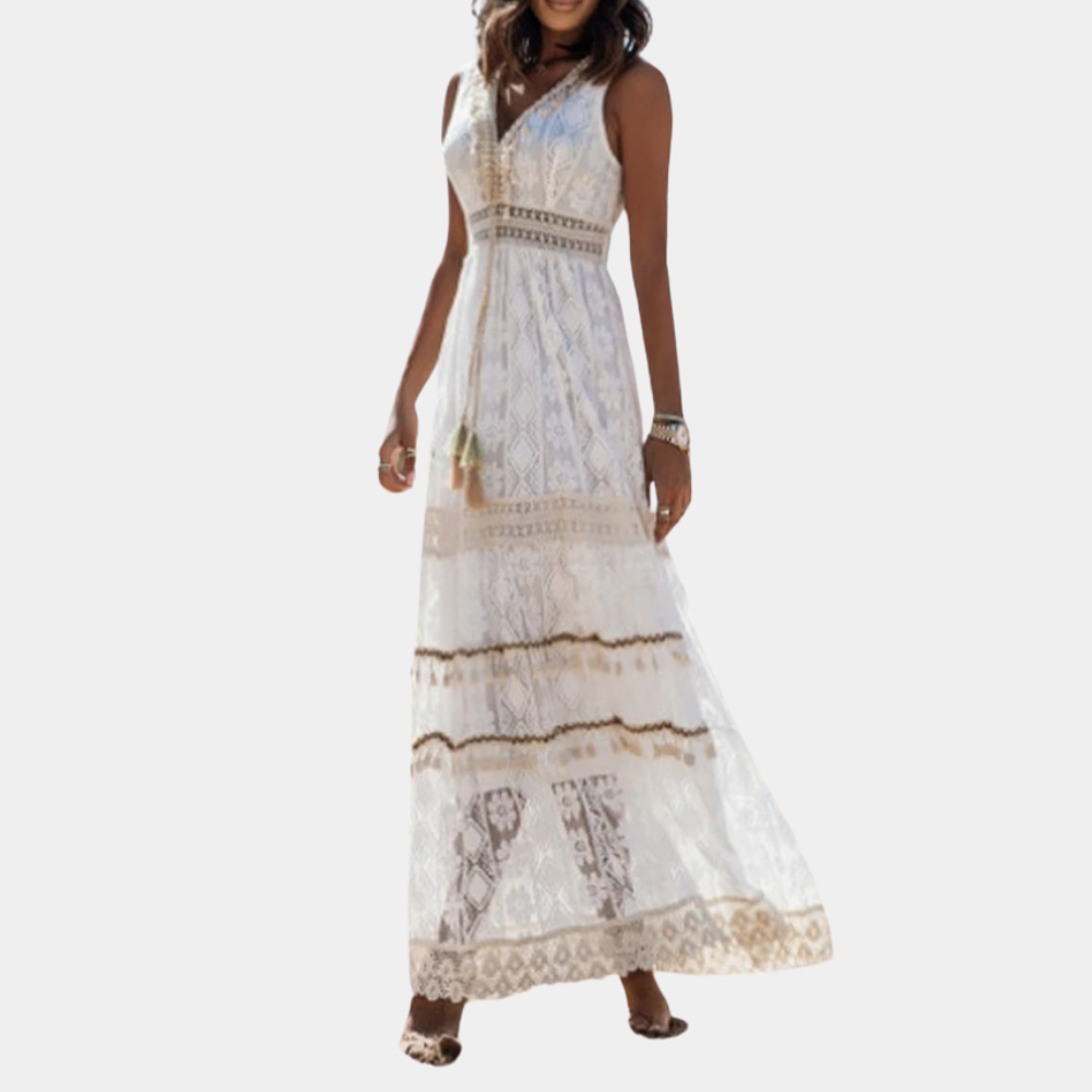 Amandine - Schlichtes böhmisches Maxikleid für Frauen