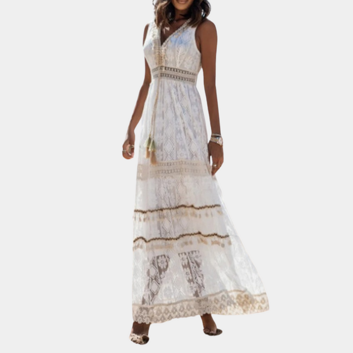 Amandine - Schlichtes böhmisches Maxikleid für Frauen