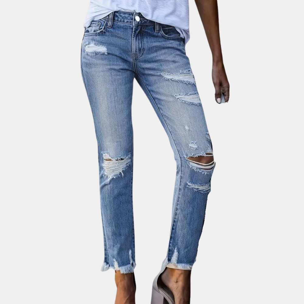 Aldina - Trendy Ripped Casual Jeans für Frauen