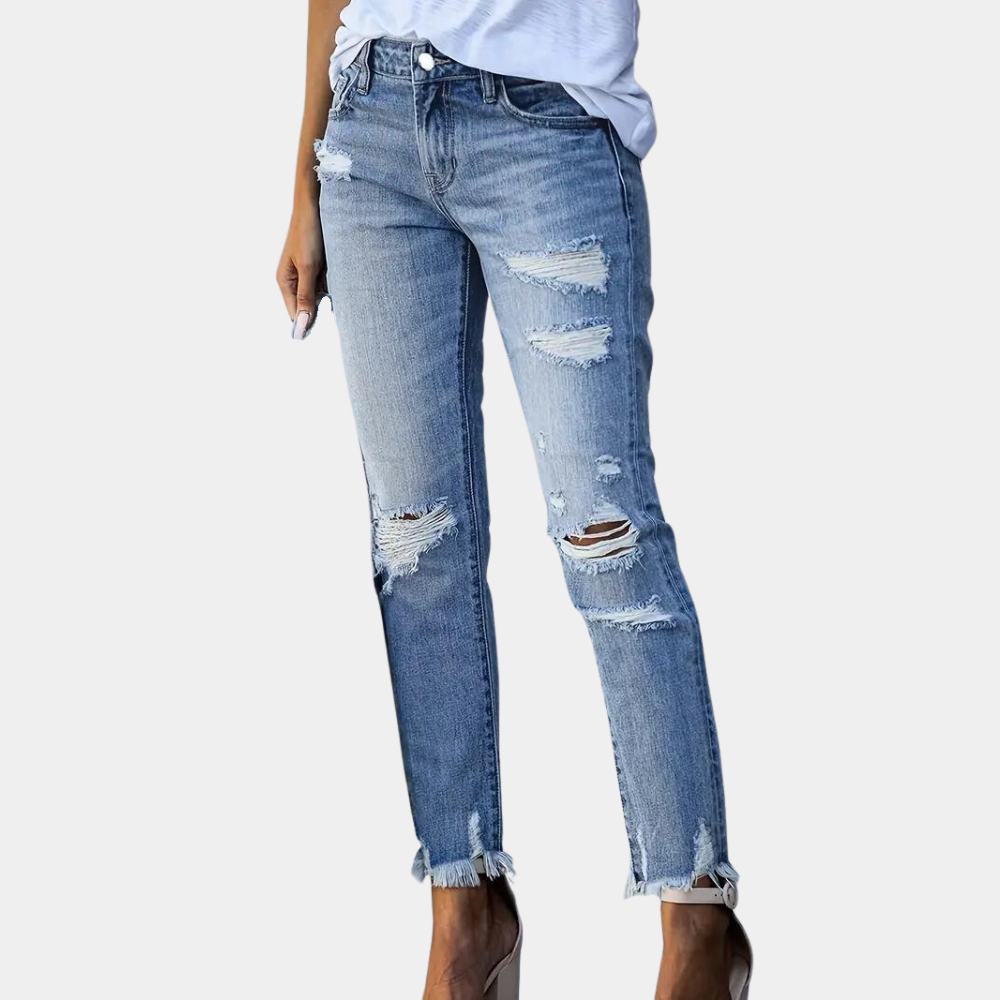 Aldina - Trendy Ripped Casual Jeans für Frauen
