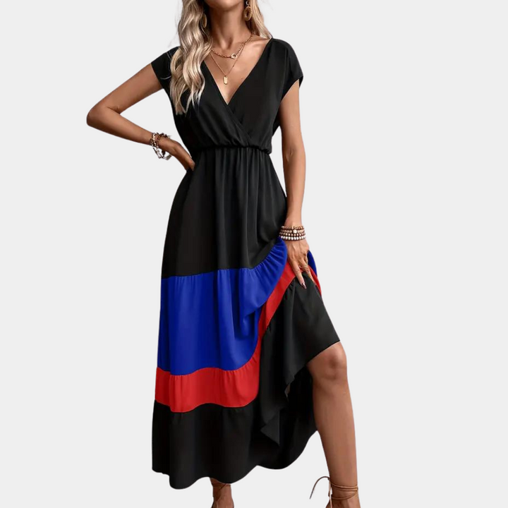 Stilvolles V-Ausschnitt Casual Damen Kleid für jede Gelegenheit