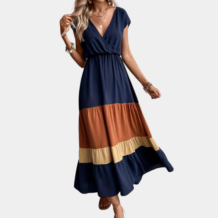 Stilvolles V-Ausschnitt Casual Damen Kleid für jede Gelegenheit
