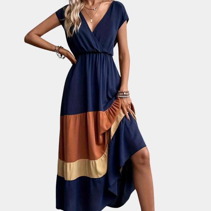 Stilvolles V-Ausschnitt Casual Damen Kleid für jede Gelegenheit