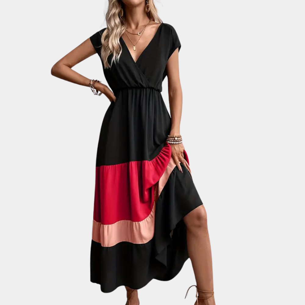 Stilvolles V-Ausschnitt Casual Damen Kleid für jede Gelegenheit