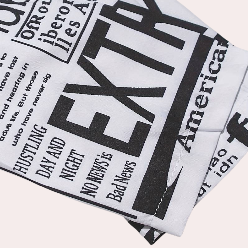Antonia - Luxuskleid mit einzigartigem künstlerischem Zeitungsdruck