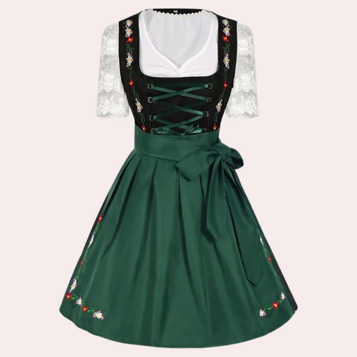 Andrina - Elegantes Dirndl für Damen mit stimmungsvollen Spitzenärmeln für das Oktoberfest