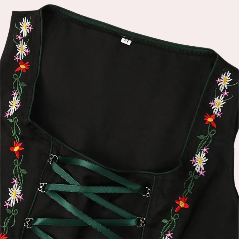 Andrina - Elegantes Dirndl für Damen mit stimmungsvollen Spitzenärmeln für das Oktoberfest