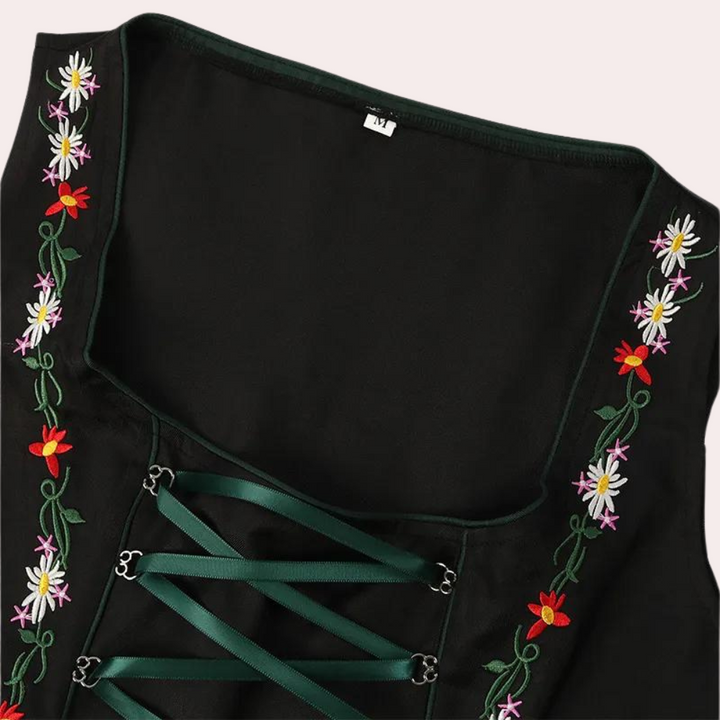 Andrina - Elegantes Dirndl für Damen mit stimmungsvollen Spitzenärmeln für das Oktoberfest