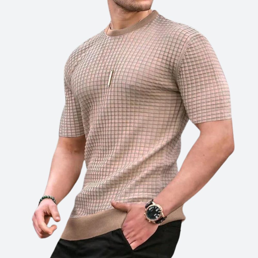 Stylisches 3D Waffel T-Shirt - Grego Edition