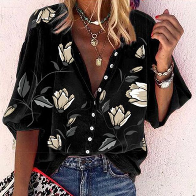 Patricia - Elegante Sommerbluse mit verspielten Prints für Frauen