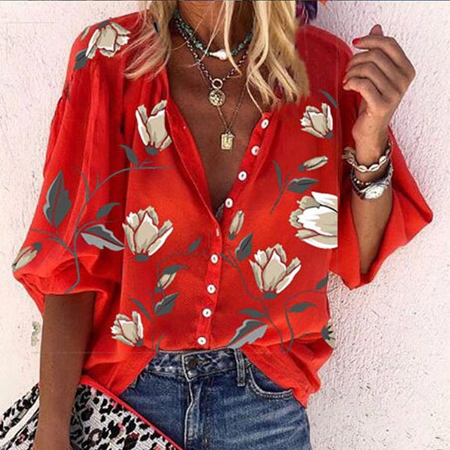 Patricia - Elegante Sommerbluse mit verspielten Prints für Frauen