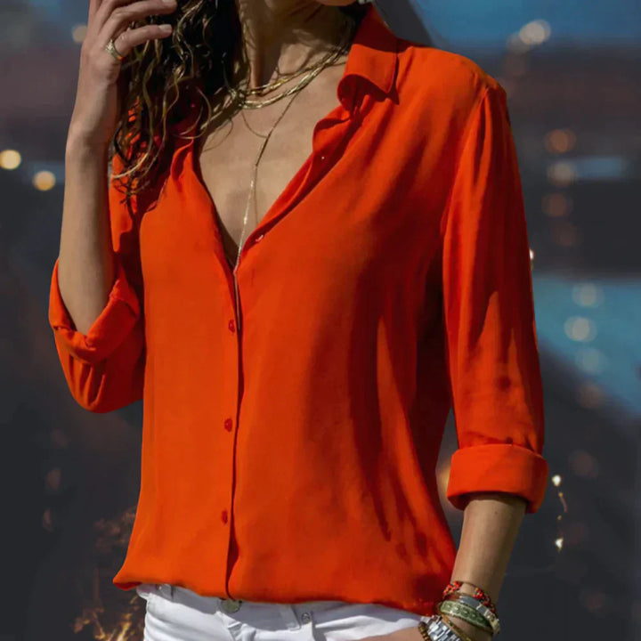 Julia - Elegante Damenbluse aus Satin, ideal für jede Gelegenheit