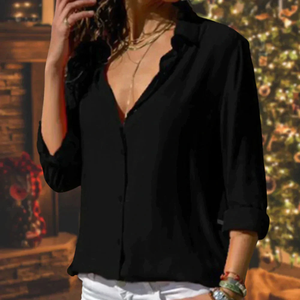 Julia - Elegante Damenbluse aus Satin, ideal für jede Gelegenheit