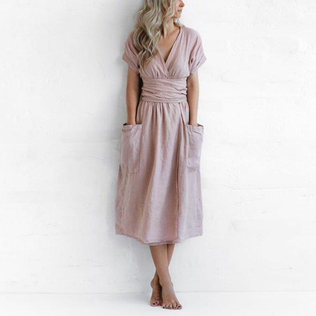 AVAH - Trendiges Freizeitkleid mit V-Ausschnitt