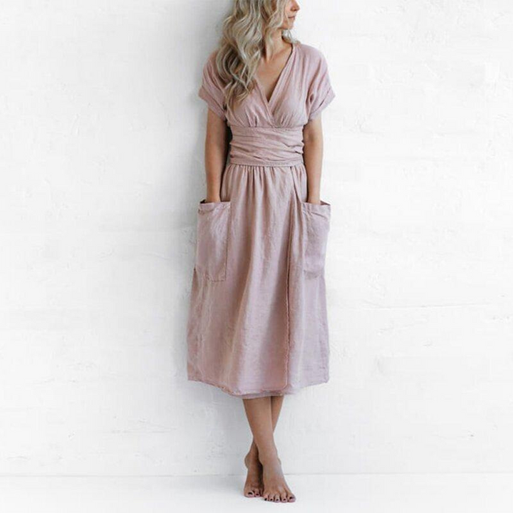 AVAH - Trendiges Freizeitkleid mit V-Ausschnitt