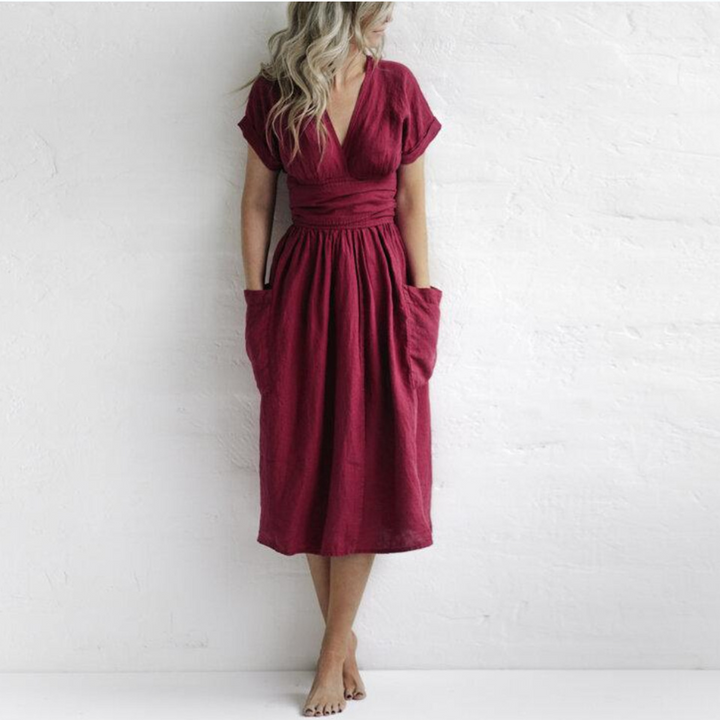 AVAH - Trendiges Freizeitkleid mit V-Ausschnitt