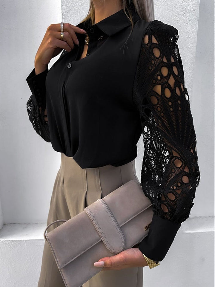 Elin - Modische und bequeme Damenbluse mit feinen Spitzendetails