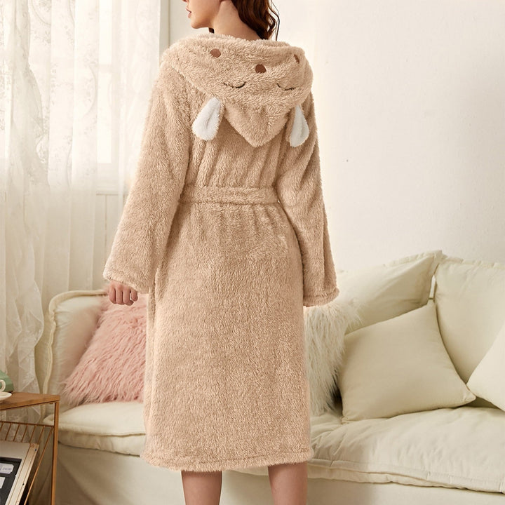 Brinley - Stylischer Bademantel mit Kapuze aus dickem Flanell für Frauen für einen gemütlichen Herbst!