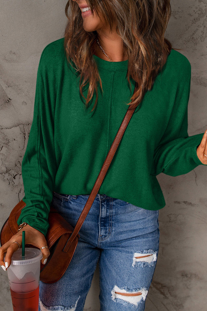 Fiona - Stylisches Casual Herbst T-Shirt mit Rundhalsausschnitt und langen Ärmeln für Frauen